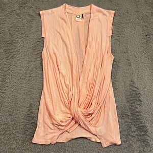 Akemi + Kin Womens‎ XS Twisted Knot Front Draped Tank Top Cutout Back Boho